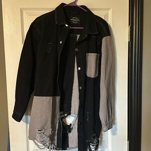 Black/ grey denim jacket